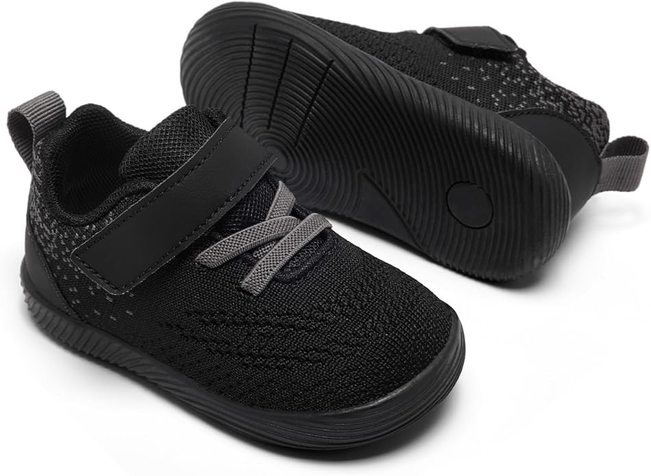 MORENDL Toddler Sneakers Baby Boys & Girls Barefoot Shoes Lightweight Breathable Walking Running Tennis Athletic Sport Shoes