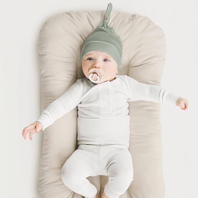 Konssy 6 Pack Baby Newborn Hats Set Knot Beanie Hats Soft for Infant Baby Girls Boys Caps 0-6 Months