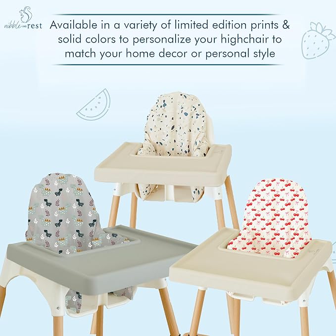 Nibble and Rest Highchair Insert Cover, Compatible for IKEA Antilop Highchair, High Chair Accessories Stain-Proof and Wipeable Insert Cover (Cushion NOT Included) (Woodland Animals)