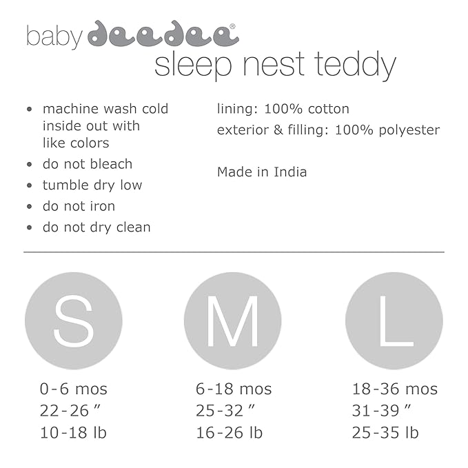 baby deedee Sleep Nest Teddy Baby Sleeping Bag, Pink, Small (0-6 Months)