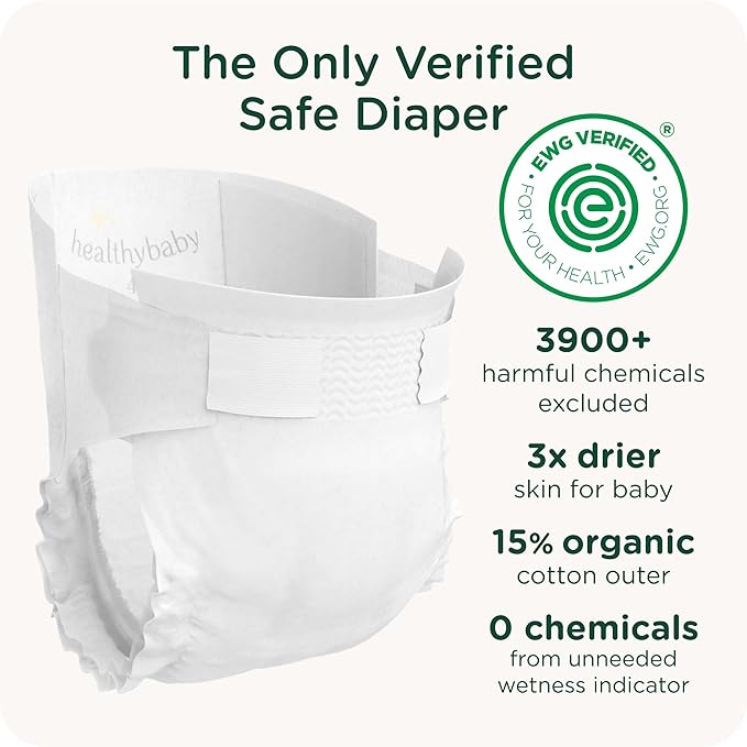 Our Diapers | EWG Verified Safe & Plant-Based Diapers | Leak Protection | Soft Organic Cotton Shell | Chlorine-Free Diaper for Sensitive Skin | Size 3 (16-28 lbs) 168 Count
