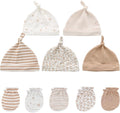 Baby Hat and Mittens Set Newborn Baby Hats Caps for Baby Boys Girls 0-6 Months 100% Cotton