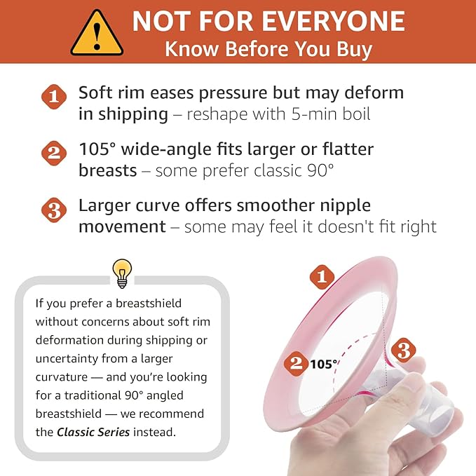25mm Maymom MyFit Shields, Pano Series; Compatible with Medela Breast Pump- PersonalFit, Freestyle, Harmony, Maxi, Freestyle Flex Connector; Connect to Maymom Widemouth/Narrow Connector, 2pcs