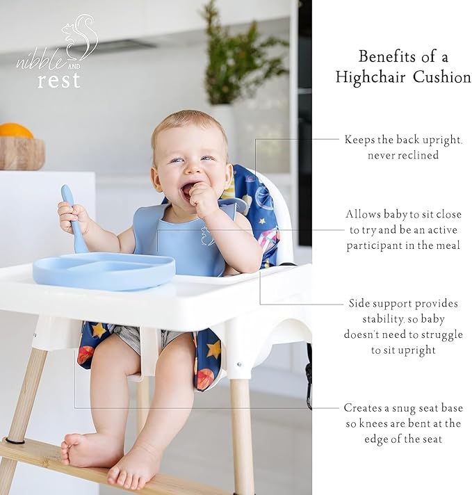 Nibble and Rest Highchair Insert Cover, Compatible for IKEA Antilop Highchair, High Chair Accessories Stain-Proof and Wipeable Insert Cover (Cushion NOT Included)(Bluerainbow)
