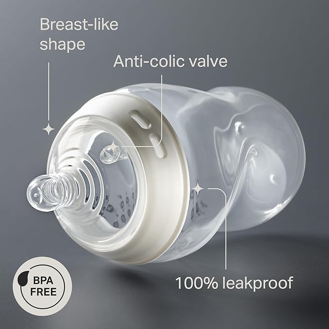 Tommee Tippee Natural Start Bottle and Nipple Bundle, 6 Fiesta Color, Anti-Colic 9 oz BPA Free Baby Bottles, 0+ Months, Slow Flow Breast-Like Nipple, Baby Bottle Nipples, Extra Slow Flow, 10 Pieces