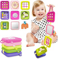 weirtoya Busy Board for 1 Year Old, Toddler Travel Toys for Toddler 1-3 Montessori Toys for 1 Year Old Travel Activities Cube Gifts for Baby Boy Girl My First Montessori Busy Board