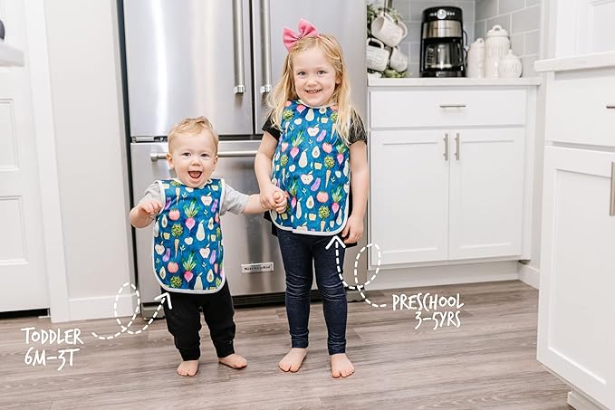 BapronBaby Be Brave - Police Patrol Bapron - No Neck Tie Safer Bib for Baby & Toddler - Soft Waterproof Stain Resistant - Machine Washable - Sz Preschool 3-5yrs