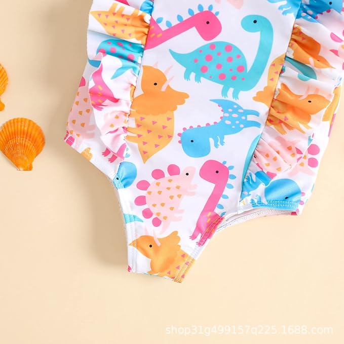 Happy Town One-Piece Infant Toddler Baby Girl Summer Swimsuit Watermelon Leopard Ruffle Swimwear Bikini Bathing Suit