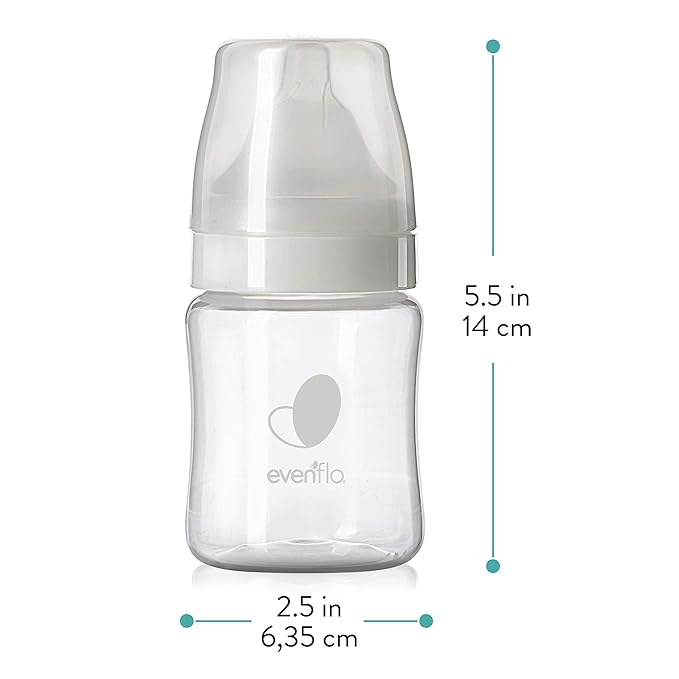 Evenflo Feeding Premium Proflo Venting Balance Plus Wide Neck Baby, Newborn and Infant Bottles - Developed by Pediatric Feeding Specialists - 5 Ounce (Pack of 6)