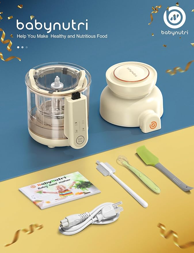 Auto Baby Food Maker, Glass Baby Food Mill, Baby Blender & Steamer and Puree Maker with Auto Cooking, Easy Cleaning, Touch Screen, Dishwasher Safe(12oz)