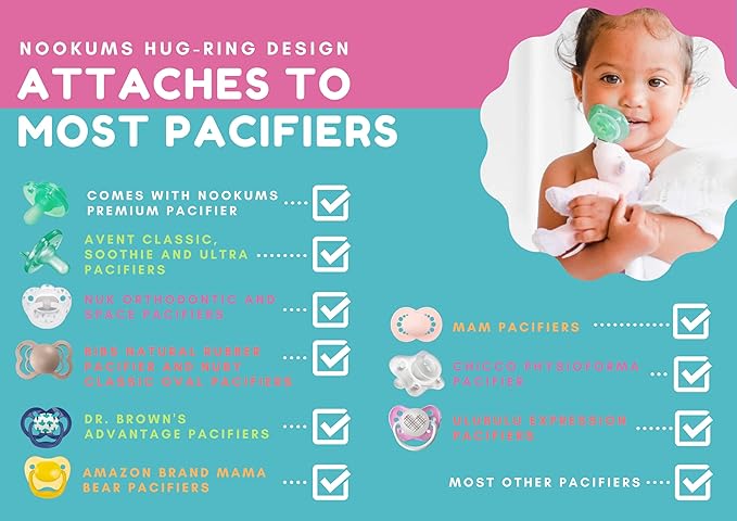 Nookums Paci-Plushies Buddies - Retriever Pacifier Holder - Adapts to Name Brand Pacifiers, Suitable for All Ages, Plush Toy Includes Detachable Pacifier