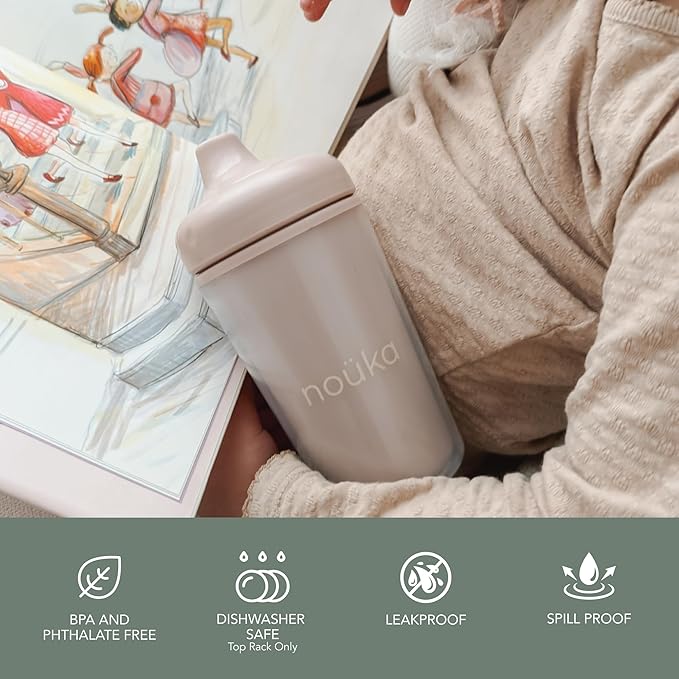 nouka Insulated and Non-Spill Sippy Cup | Leak Proof and Easy Grip | Keeps Drinks Hot or Cold | Bloom
