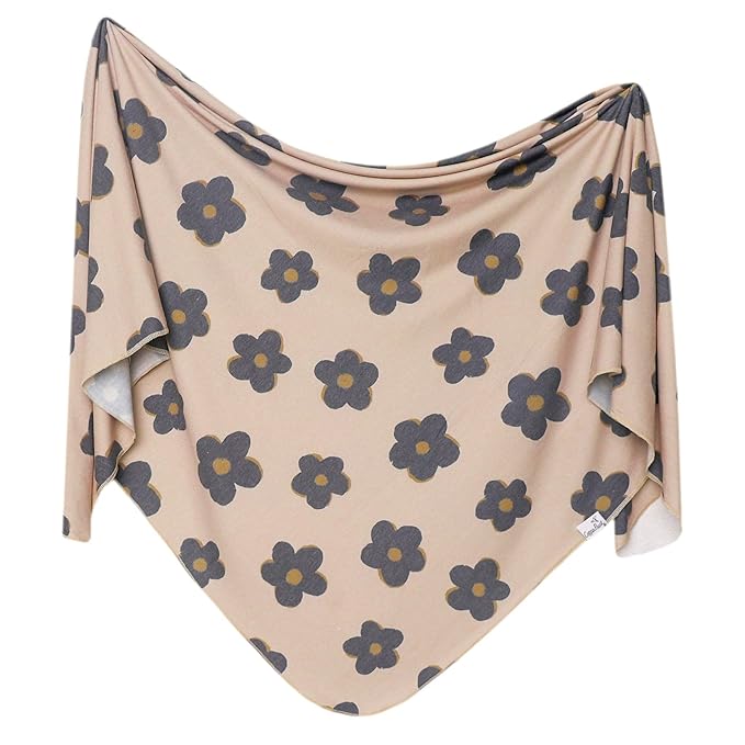Copper Pearl Large Premium Knit Baby Swaddle Receiving Blanket Gemma in Tan