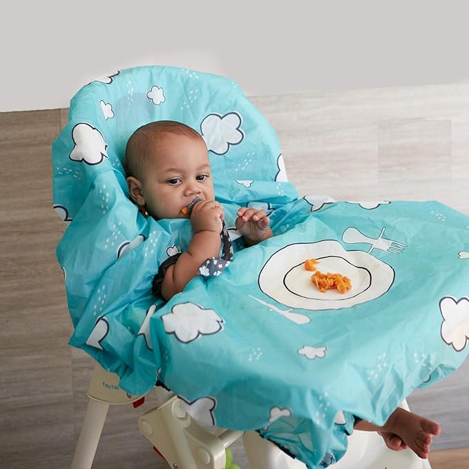 grabease Allover Waterproof Bib for Self-Feeding Infants and Toddlers, Machine Washable, Ages 6-24 Months