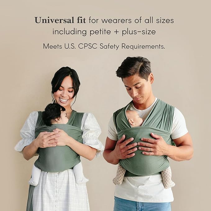 Solly Baby Wrap, Buttery-Soft Baby Carrier Newborn to Toddler 8-25 Lbs., Lightweight & Hands-Free Infant Sling Wrap, Breathable Summer Carrier, Baby Wearing & Postpartum Essential, New Mom Gift, Basil