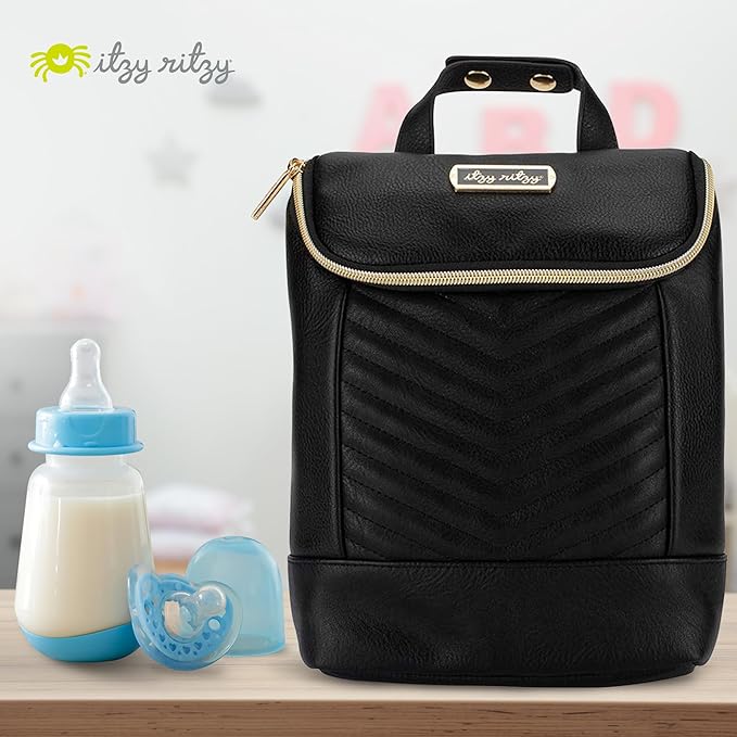 Itzy Ritzy Insulated Bottle Bag – Keeps Bottles Warm or Cool - Holds 3 Bottles and Features Interior Pocket For Ice Pack (Not Included), Jetsetter