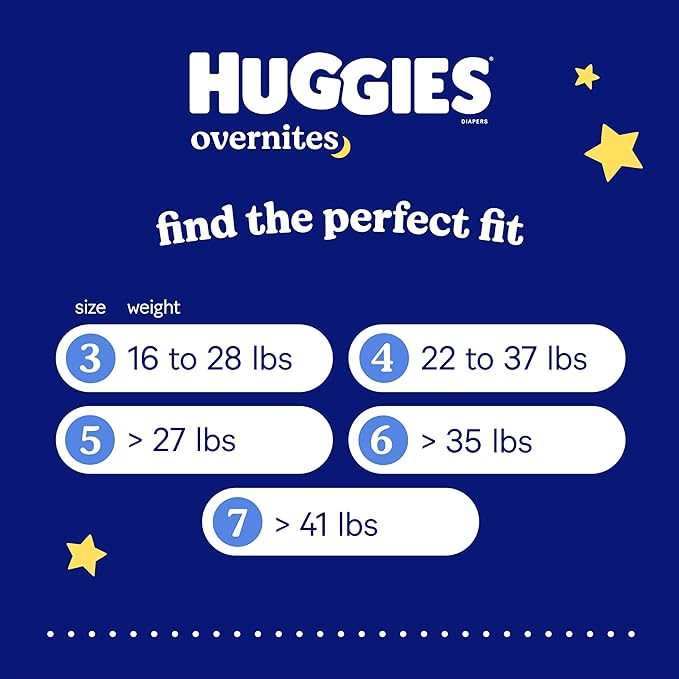 Huggies Overnites Size 7 Overnight Diapers (41+ lbs), 36 Ct, Packaging May Vary