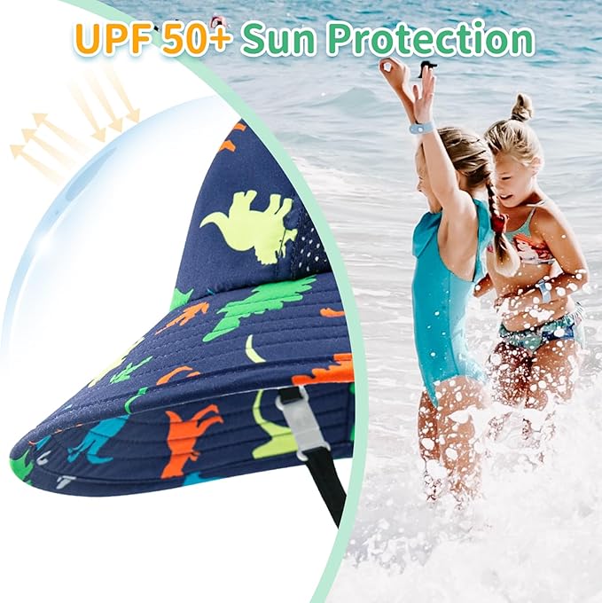XIAOHAWANG Girls Sun Hat Baby Beach Hats Boys UPF 50+ Kids Summer Protection Cap Toddler Breathable Caps Wide Brim Neck Flap