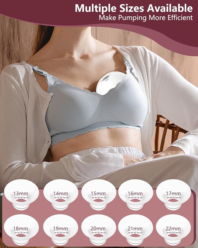 Flange Insert 16mm for Momcozy M9 M6 M5 V1 Pro V2 Pro S12 Pro S9 Pro, Compatible with Medela/Elvie/Spectra/Willow Go/eufy/Lansinoh Breast Pump, Breastfeeding Essential Kit, 2PCS