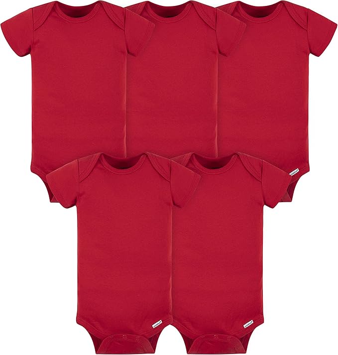 Gerber baby-girls 5-pack Solid Onesies Bodysuits