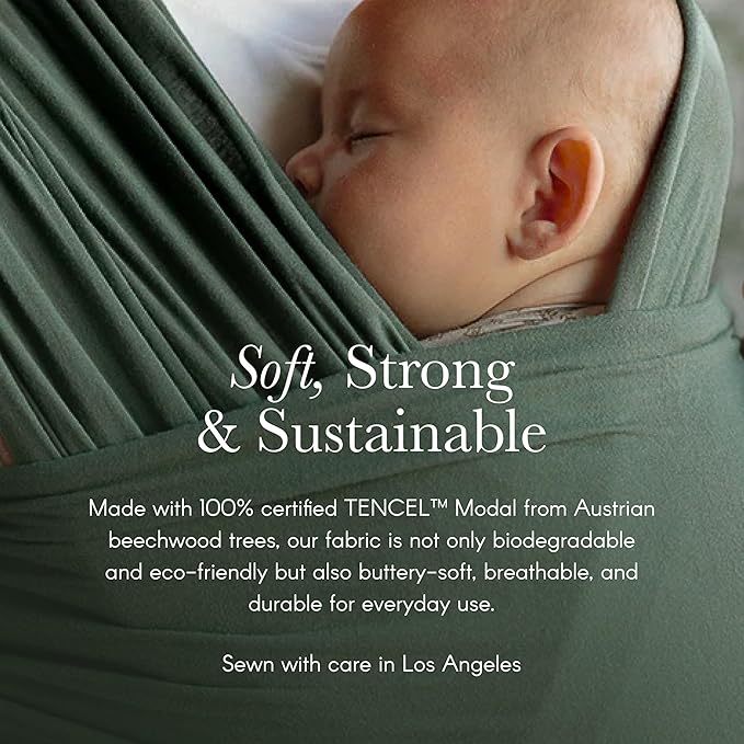 Solly Baby Wrap, Buttery-Soft Baby Carrier Newborn to Toddler 8-25 Lbs., Lightweight & Hands-Free Infant Wrap, Breathable Carrier, Baby Wearing & Postpartum Essential, New Mom Gift, Charcoal Toile