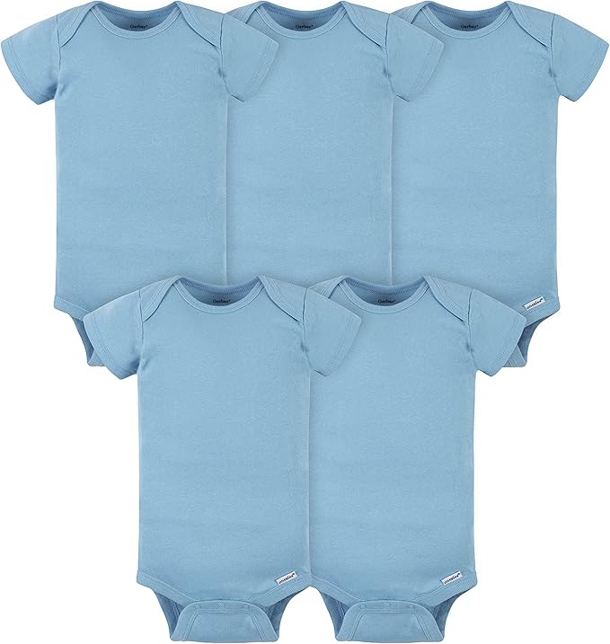 Gerber baby-girls 5-pack Solid Onesies Bodysuits