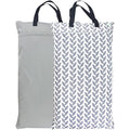 wegreeco Reusable Hanging Wet Dry Cloth Diaper Bag (Grey Leaf, Grey)
