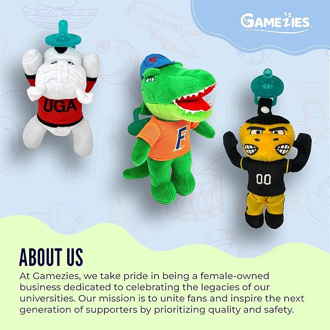Gamezies Baby Boy and Girl Silicone Pacifier with Detachable Removable, Washable Plush Toy, Horse CPSIA Tested, BPA-Free 0-6 Months