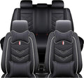 Leather Car Seat Covers Fit for LR Defender 2020-2025, 5 Seater Waterproof and Wear-Resistant Seat Cover Interior Accessories(Full Set with Pillow,Black&White)