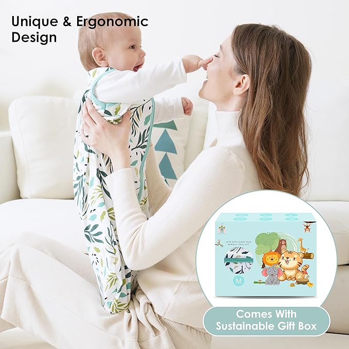 Cute Castle Baby Sleep Sack 0-6 Months - Lightweight 100% Cotton 2-Way Zipper TOG 0.5 Infant Wearable Blanket, Newborn Essentials Toddler Sleep Clothes (3 Pack Green)