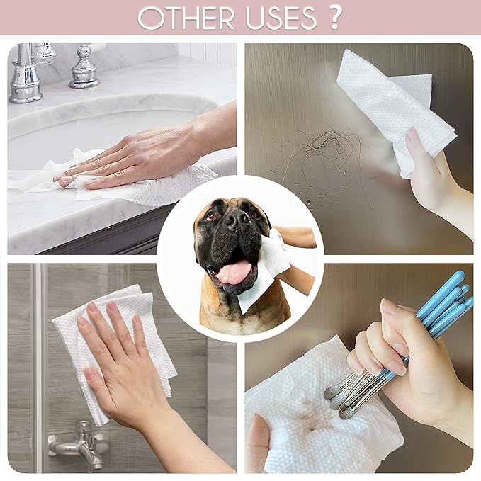 100% Cotton Disposable Face Towel 50 Count 10x12 Inch | Biodegradable Thick Soft One Time Use Dry Wipes for Sensitive Skin, Baby Care, Facial Cleaning, Makeup Removal