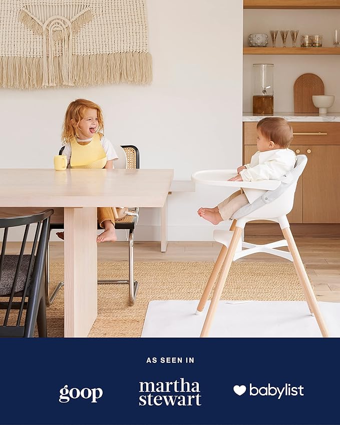 Lalo The Chair Convertible 3-in-1 High Chair for Babies & Toddlers, Dishwasher Safe Tray, Adjustable Footrest, Grapefruit