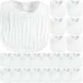 Zhanmai 20 Pack Muslin Baby Bibs Adjustable White Drool Bandana Bibs 6 Absorbent Layers for Newborn Baby Girl Boy Feeding, Drooling and Teething, Machine Washable