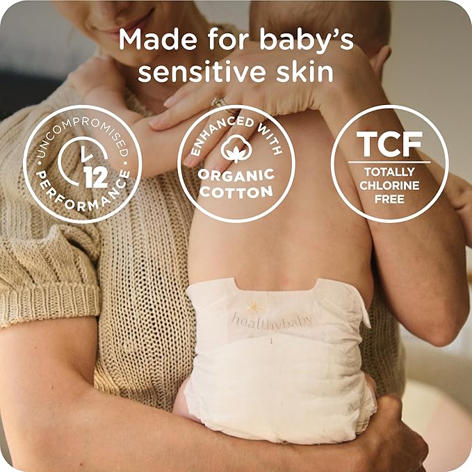Our Diapers | EWG Verified Safe & Plant-Based Diapers | Leak Protection | Soft Organic Cotton Shell | Chlorine-Free Diaper for Sensitive Skin | Size Newborn (<10 lbs) 32 Count