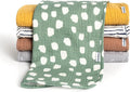 Gerber Baby Unisex Muslin Burp Cloths 5-Pack, Multi Teal Dots, Large Size 20" x 10"