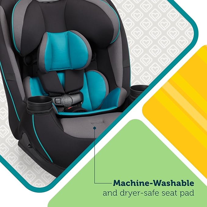 Safety 1st Grow and Go All-in-One Slim Convertible Car Seat, Rear Facing, 5-40 lbs, Forward Facing (30–65 lbs), High Back Booster Seat 40-100 pounds, Green Gables