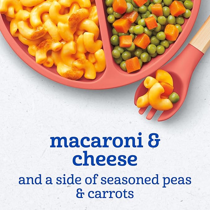 Gerber Mealtime for Toddler Macaroni & Cheese with Side of Seasoned Peas & Carrots, 6.6 Ounce (Pack of 8)