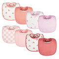 Tiny Twinkle 8 Pack Baby Bibs for Drooling and Teething – Waterproof & Absorbent Bibs for Baby Girl & Boy, Machine Washable Infant Bib Set for Newborns and Toddlers (Girl Print 8-Pack)