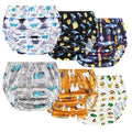 Joyo roy 6Pcs Waterproof Cloth Diaper Cover Reusable Plastic Underwear for Toddlers Baby Diaper Covers for Boys Leak Proof Rubber Underwear for Potty Training Plastic Training Pants for Toddlers 1T