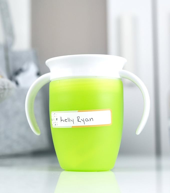 Bottle and Food Labels, Write-On, Freezer Safe, Self-Laminating, Waterproof Kids Name Labels for Baby Bottles, Sippy Cup for Daycare School, Dishwasher Safe (Playful Patterns)