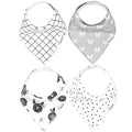Copper Pearl 4 Pack Soft Cotton Baby Bibs for Drooling and Teething, Absorbent Drool Bibs for Baby Girl, Adjustable to Fit Newborns to Toddlers, Tons of Styles (Willow Set)