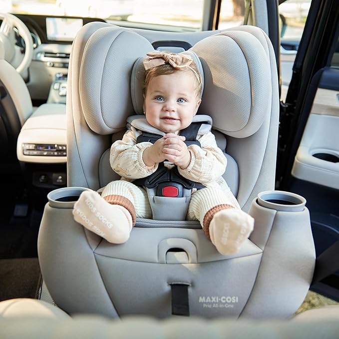 Maxi-COSI Pria All-in-One Convertible Car Seat, Infant to Toddler Car Seat, Easy-Install Harness, Machine-Washable Cover, 5-100 lbs, SeaDrift