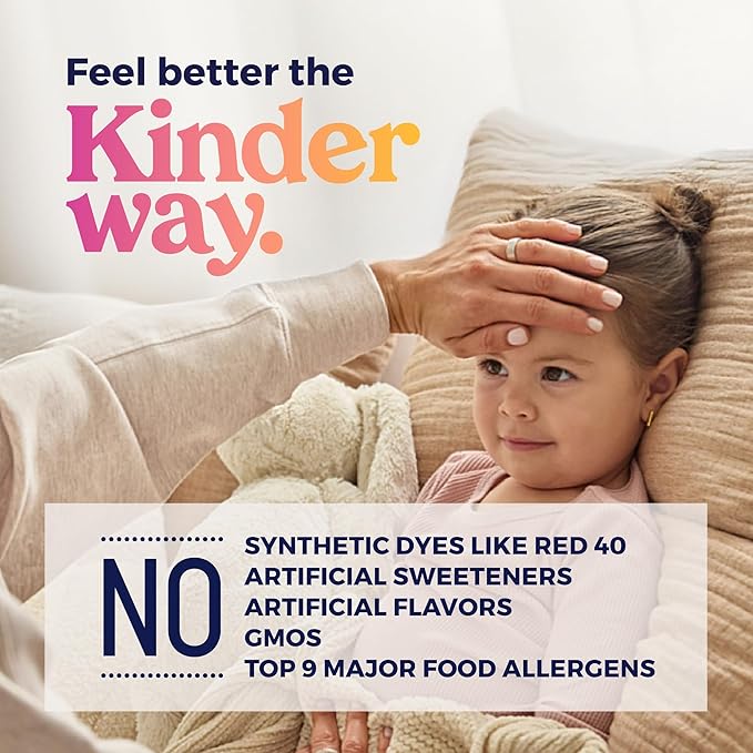KinderMed Kids' Cough Day & Night Value Pack - Cough & Congestion Relief and Nighttime Cold Relief - No Artificial Flavors or Sweeteners - No Dyes (Organic Berry Flavor, 4 Fl Oz)