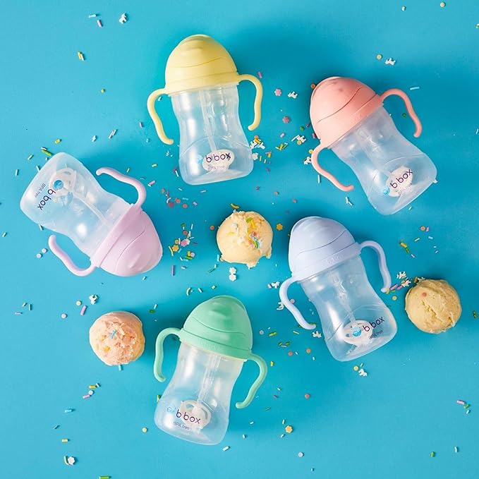b.box Sippy Cup with Weighted Straw, Leak & Spill Proof, Easy Grip, BPA Free, Dishwasher Safe, Sip from Any Angle. Ideal for Babies 6m+ to Toddlers. (Sage, 8oz)