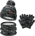 Kids Toddlers Winter Beanie Hats Gloves Neck Scarf Set Mittens Gifts for 0 6 12 Months 1 2 3 4-8 Year Old Baby Girls Boys
