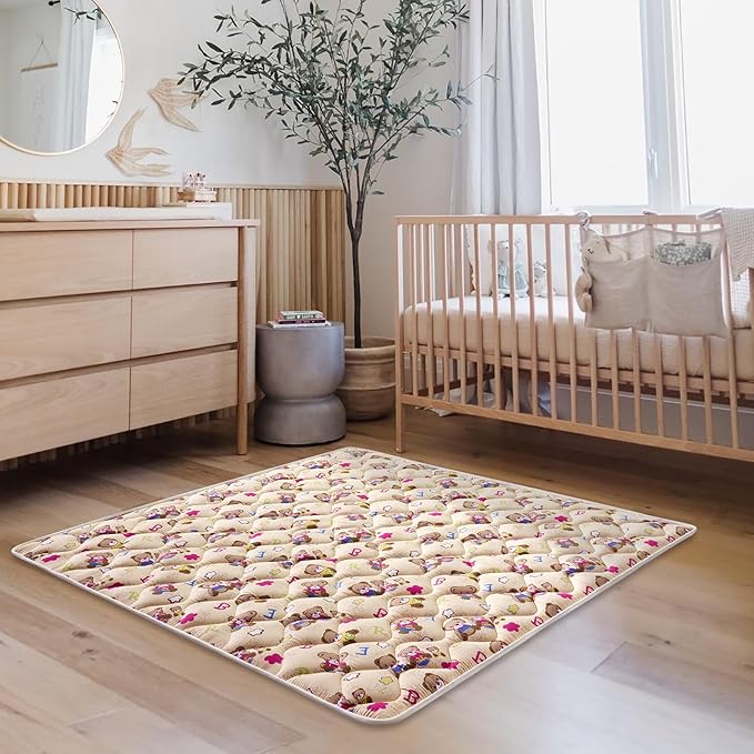 High-Density Foam Baby Play Mat, 50x50 Inches Thicken One-Piece Comfortable and Soft Playmat, Non Slip Machine Washable Floor Mat for Infants, Tapete Para Bebes,Toddlers