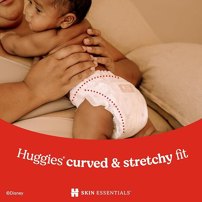 Huggies Size 4 Diapers, Skin Essentials Baby Diapers, Size 4 (22-37 lbs), 150 Count (6 Packs of 25), Packaging May Vary