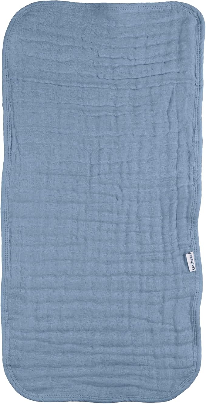 Gerber Baby Unisex Muslin Burp Cloths 6-Pack, Multi Blues Browns, Large Size 20" x 10"