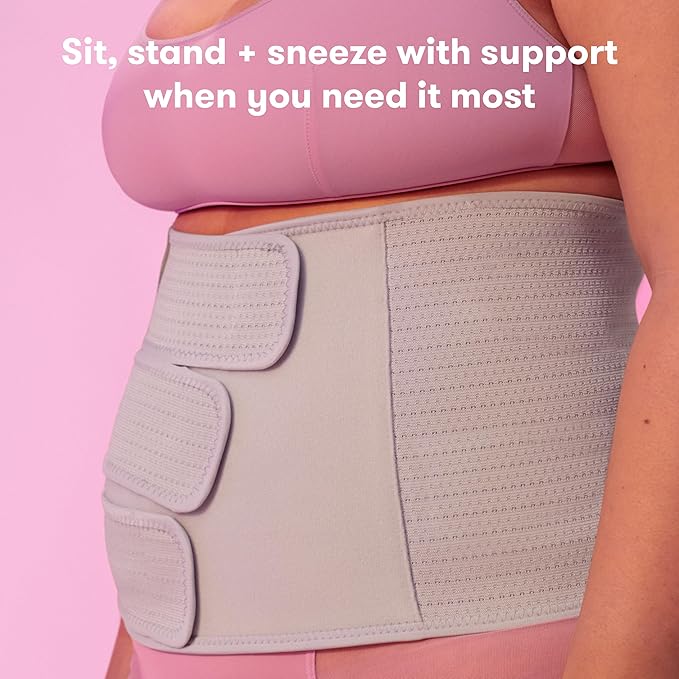 Frida Mom Belly Binder, Postpartum Essentials for Natural and C-Section Recovery, Adjustable Compression Wrap, After Birth Brace, Abdominal Band, 9" High