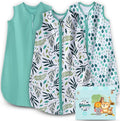 Cute Castle Baby Sleep Sack 6-12 Months - Lightweight 100% Cotton 2-Way Zipper TOG 0.5 Infant Wearable Blanket, Newborn Essentials Toddler Sleep Clothes (3 Pack Green)